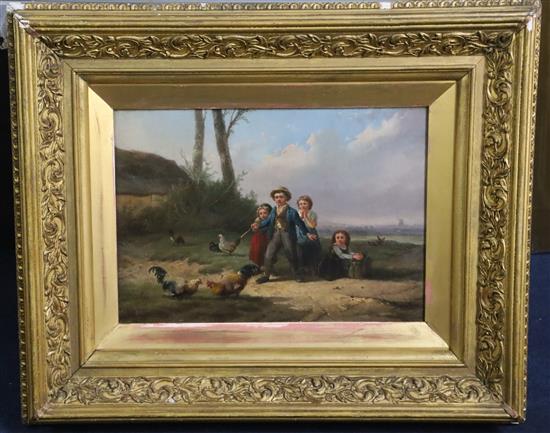 Robert Favelle (Dutch, C19th) Dancing Lesson & First Presented.. 9.5 x 13.5in.